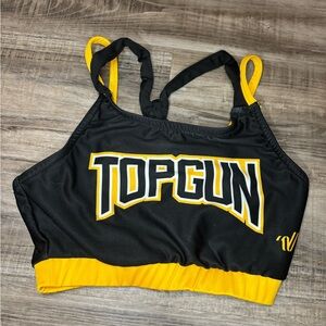 Black and Yellow Top Gun Sports Bra